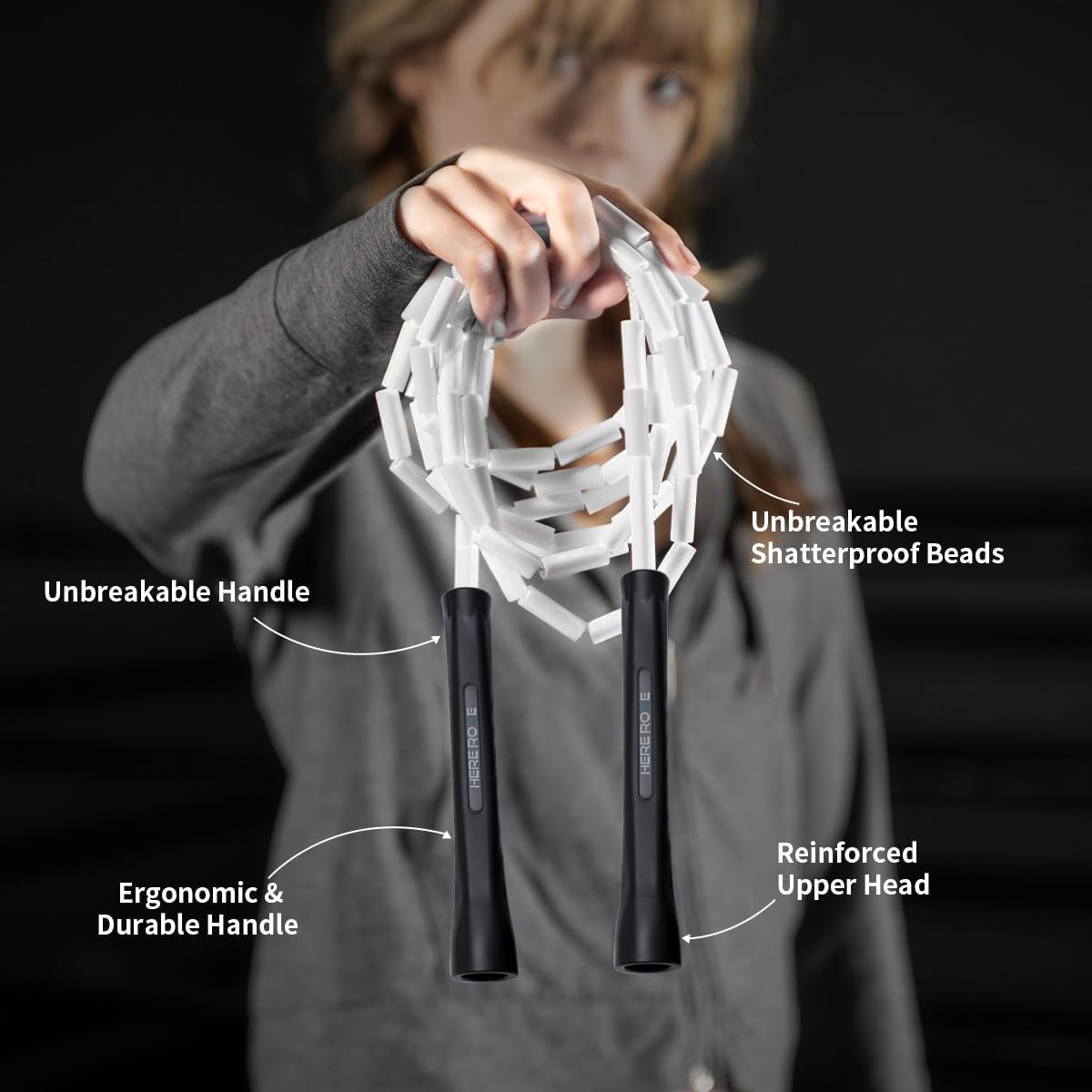 Beaded Jump Rope White