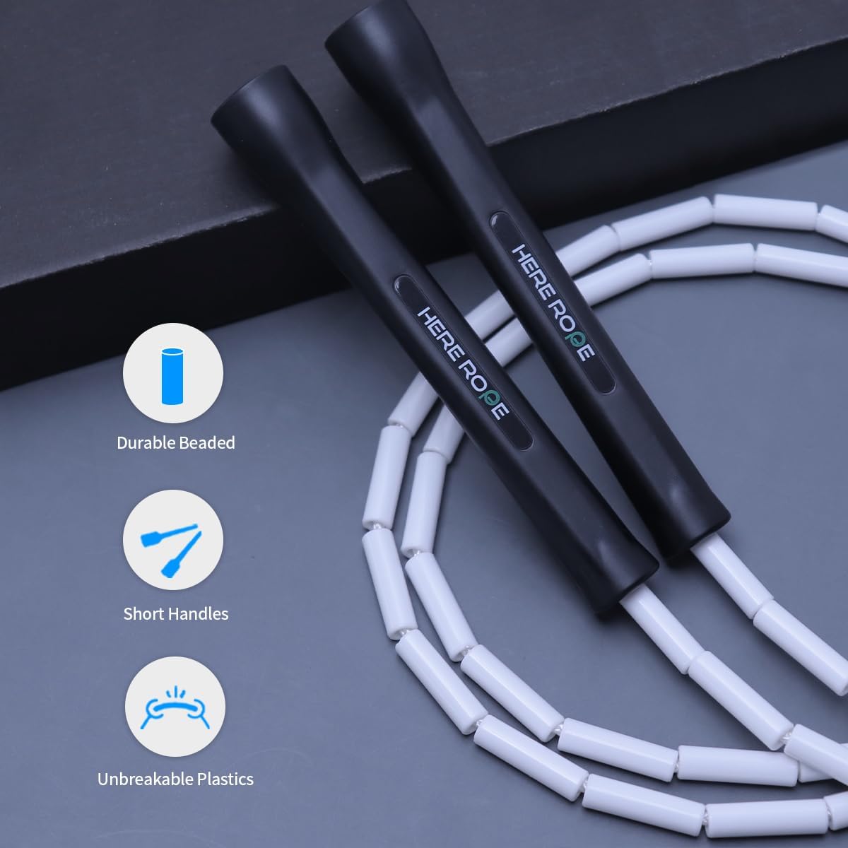 Beaded Jump Rope White