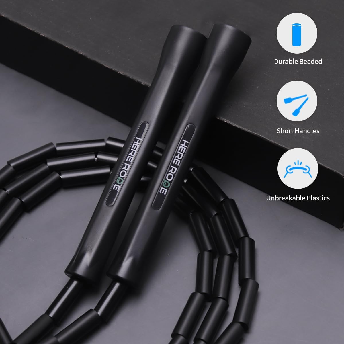 Beaded Jump Rope Total Black