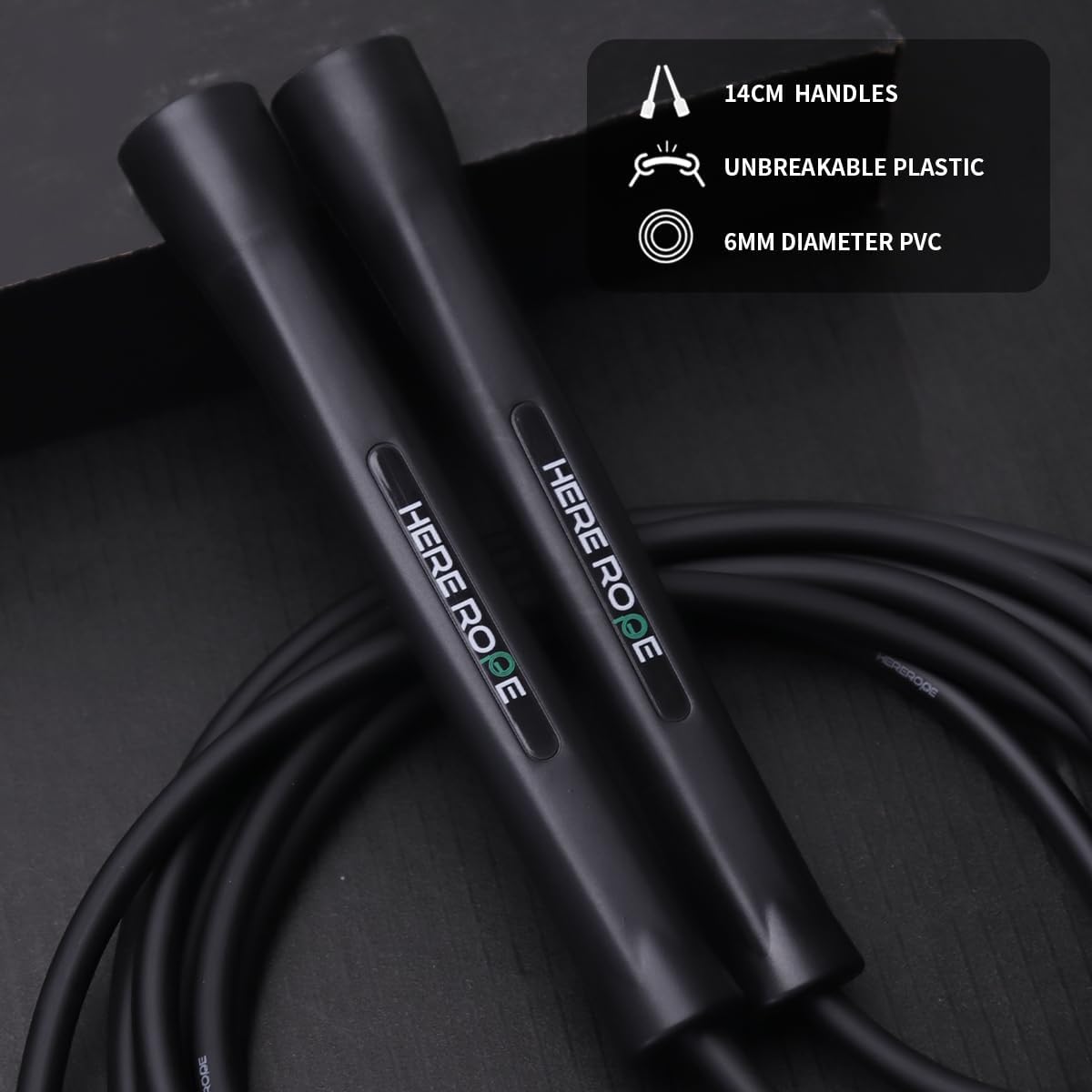 Total Black PVC Jump Rope 6MM